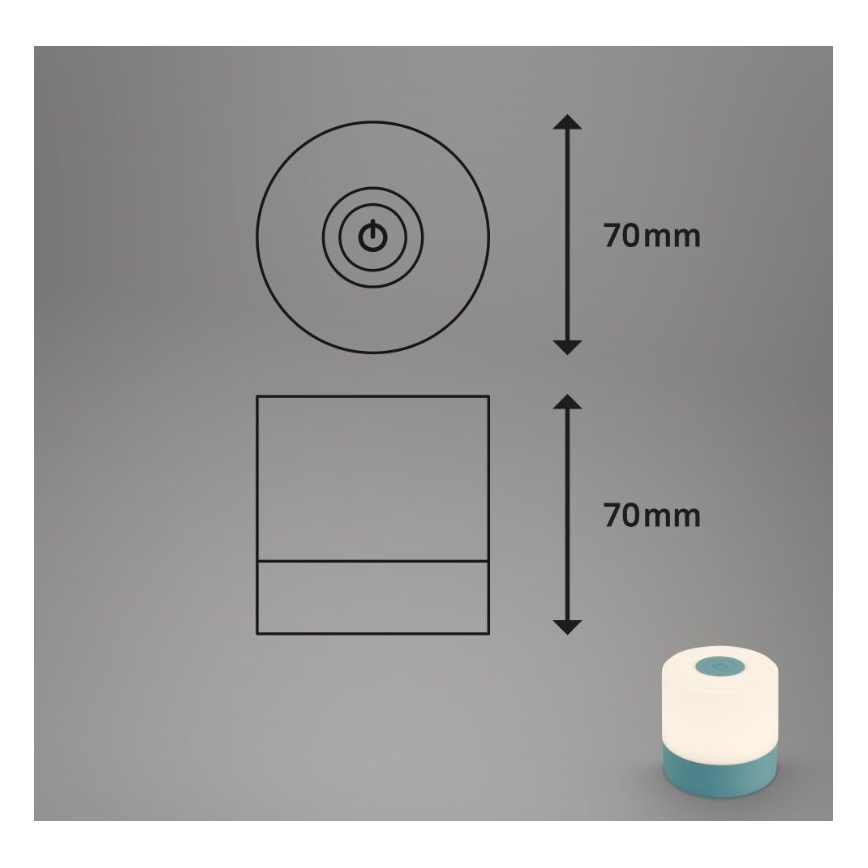Briloner 7461010 - Candeeiro de mesa para exterior LED com regulação LED/2W/5V IP44 azul