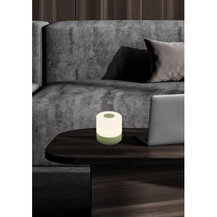 Briloner 7461019 - Candeeiro de mesa para exterior LED com regulação LED/2W/5V IP44 verde
