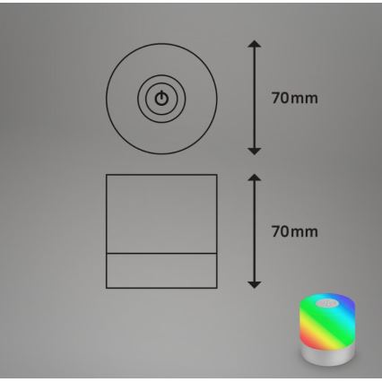 Briloner 7462014 - Candeeiro de mesa LED RGB para exterior  LED/1,5W/5V IP44 cromado mate
