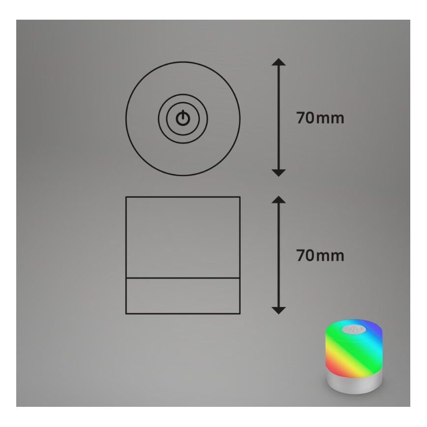 Briloner 7462014 - Candeeiro de mesa LED RGB para exterior  LED/1,5W/5V IP44 cromado mate