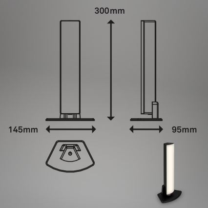 Briloner 7474-015 - Candeeiro de mesa para exterior LED tátil com regulação 2em1 LED/7W/5V 2200 mAh USB 3000K IP44 preto