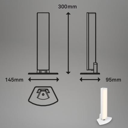 Briloner 7474-016 - Candeeiro de mesa tátil para exterior LED com regulação 2em1 LED/7W/5V 2x2200 mAh USB 3000K IP44 branco