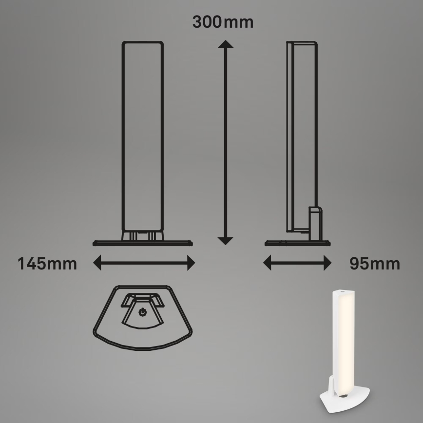 Briloner 7474-016 - Candeeiro de mesa tátil para exterior LED com regulação 2em1 LED/7W/5V 2x2200 mAh USB 3000K IP44 branco