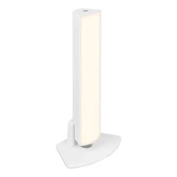 Briloner 7474-016 - Candeeiro de mesa para exterior LED tátil com regulação 2em1 LED/7W/5V 2200 mAh USB 3000K IP44 branco