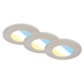 Briloner 7598032 - CONJUNTO 3x Focos de encastrar LED para casa de banho  LED/4,9W/230V IP44 2700/4000/6500K cromado mate