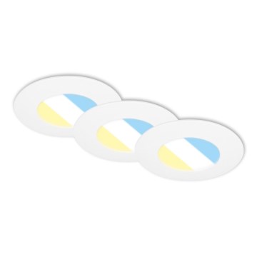 Briloner 7598036 - CONJUNTO 3x Focos de encastrar LED para casa de banho  LED/4,9W/230V IP44 2700/4000/6500K branco