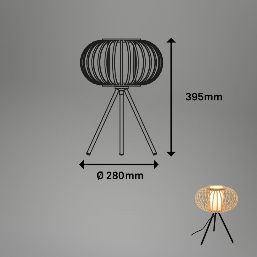 Briloner 7759011 - Candeeiro de mesa 1xE27/10W/230V bambu