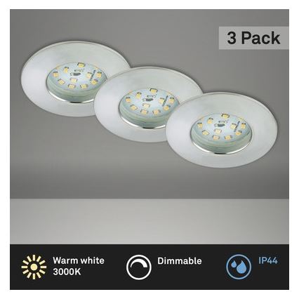 Briloner 8316-039-CONJUNTO 3x Foco de encastrar de casa de banho LED com regulação LED/5,5W/230V IP44