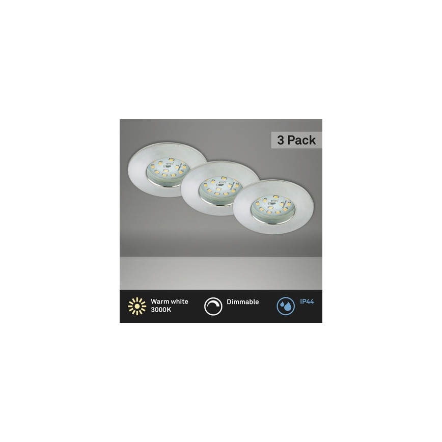 Briloner 8316-039-CONJUNTO 3x Foco de encastrar de casa de banho LED com regulação LED/5,5W/230V IP44