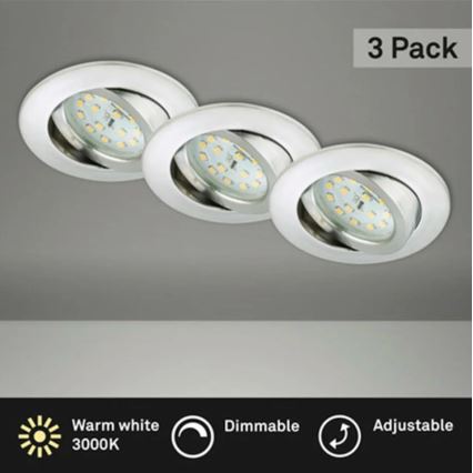 Briloner 8317-039-CONJUNTO 3x Foco de encastrar de casa de banho LED com regulação LED/5,5W/230V IP23