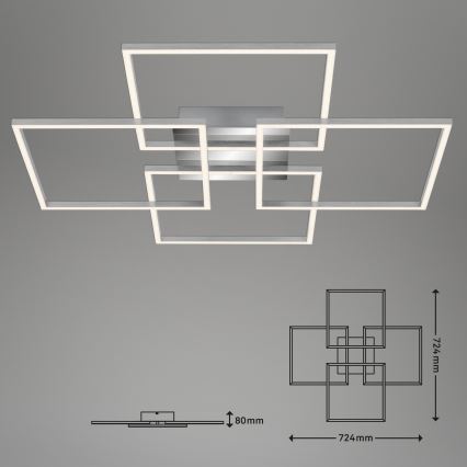 Briloner - Candelabro integrado LED com regulação FRAME 4xLED/12W/230V