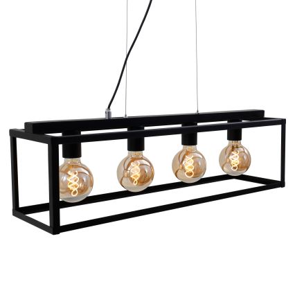Briloner - Candelabro suspenso BLACK STEEL 4xE27/40W/230V