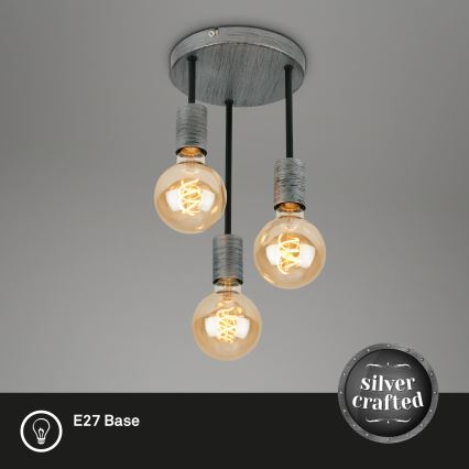 Briloner - Candelabro suspenso HENGA 3xE27/60W/230V
