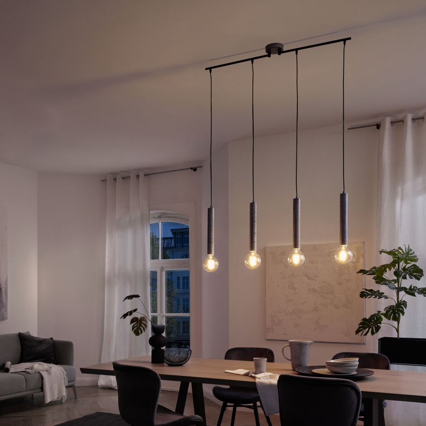 Briloner - Candelabro suspenso LONGA 4xE27/60W/230V prateado
