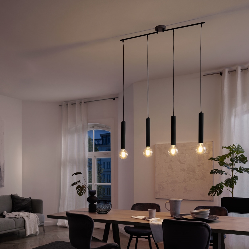 Briloner - Candelabro suspenso LONGA 4xE27/60W/230V preto