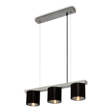 Briloner - Candelabro suspenso LURI 3xE14/25W/230V árvore da borracha