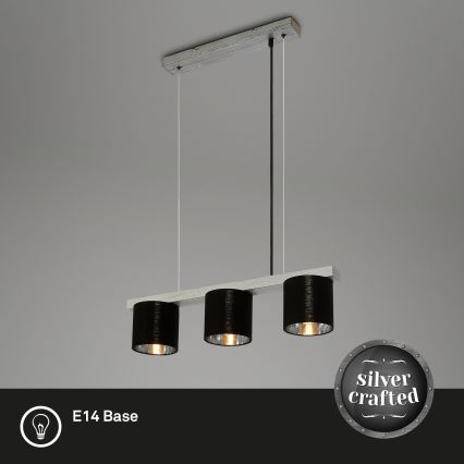Briloner - Candelabro suspenso LURI 3xE14/25W/230V árvore da borracha