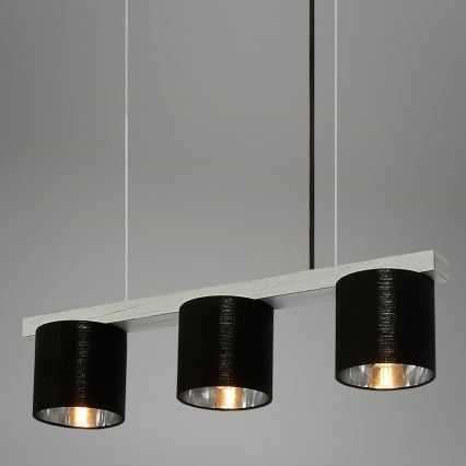Briloner - Candelabro suspenso LURI 3xE14/25W/230V árvore da borracha