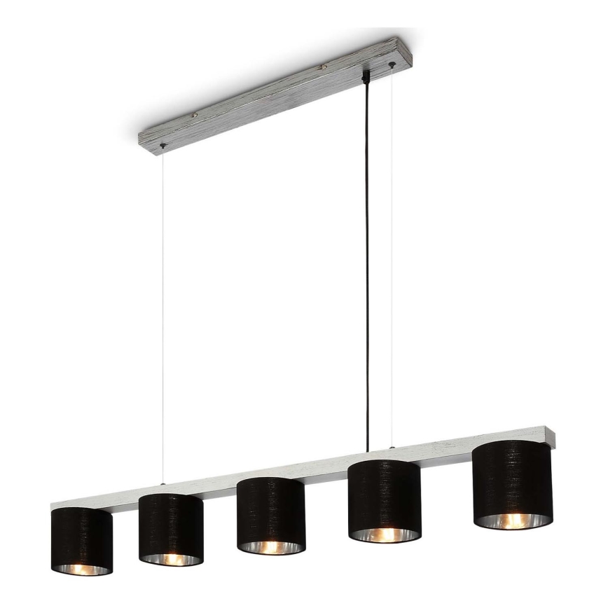 Briloner - Candelabro suspenso LURI 5xE14/25W/230V árvore da borracha