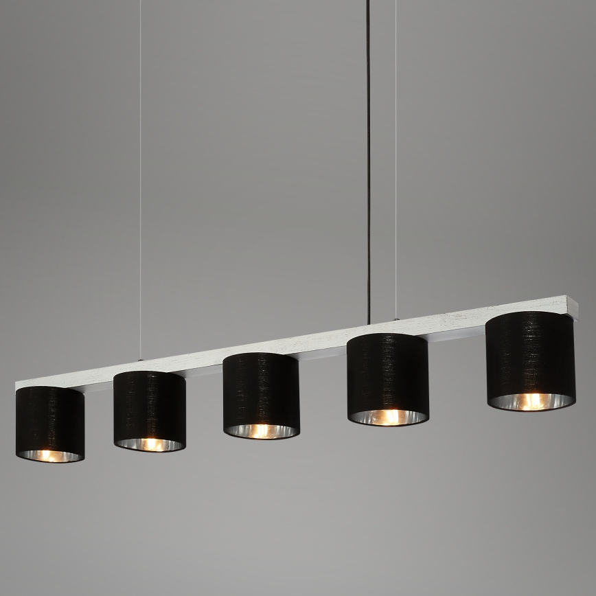 Briloner - Candelabro suspenso LURI 5xE14/25W/230V árvore da borracha