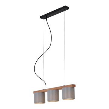 Briloner - Candelabro suspenso RHON 3xE14/25W/230V árvore da borracha