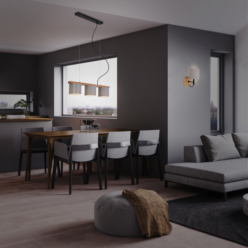 Briloner - Candelabro suspenso RHON 3xE14/25W/230V árvore da borracha