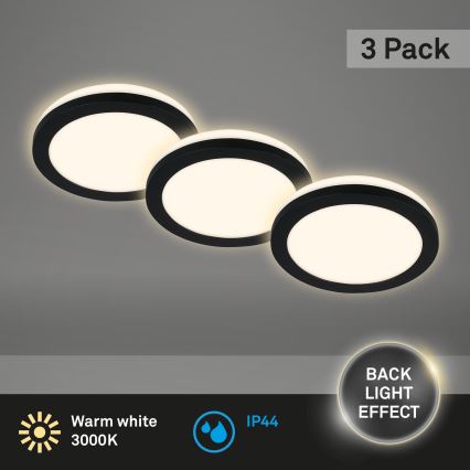 Briloner - CONJUNTO 3x Foco de encastrar de casa de banho LED LED/3W/230V IP44