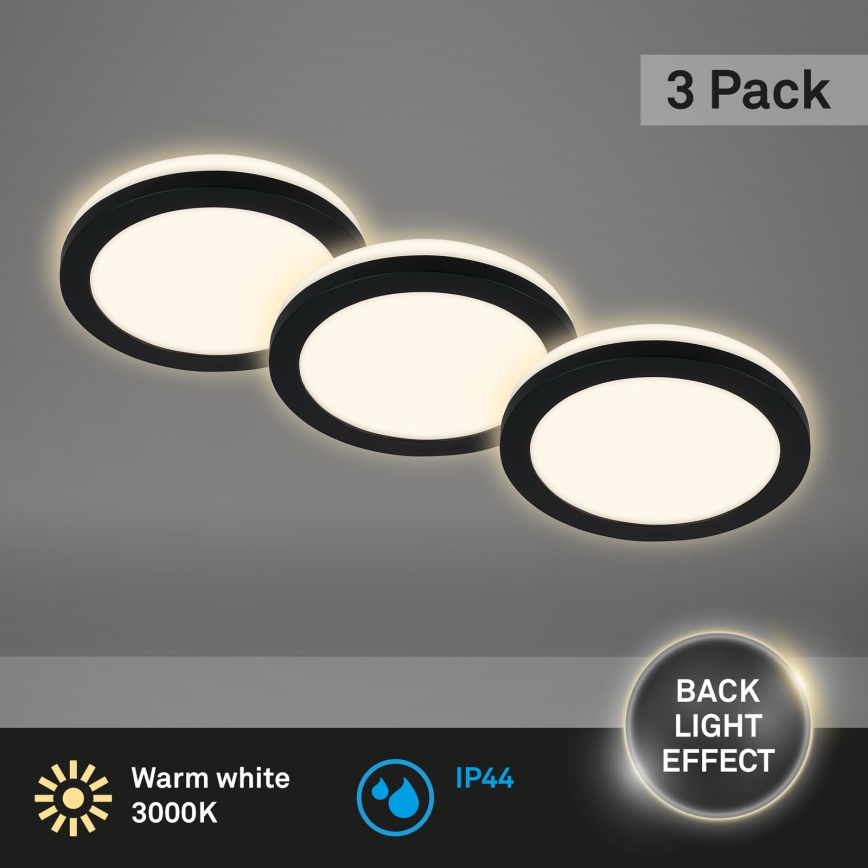 Briloner - CONJUNTO 3x Foco de encastrar de casa de banho LED LED/3W/230V IP44