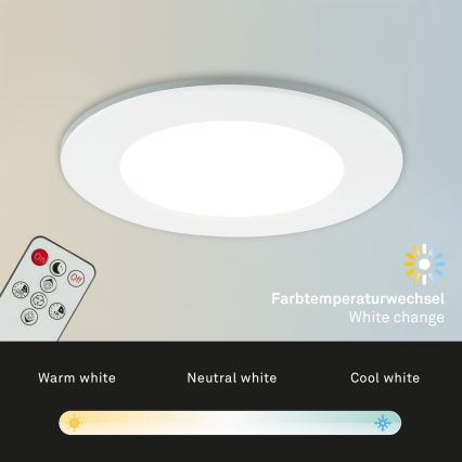 Briloner - CONJUNTO 3x Foco de encastrar de casa de banho LED com regulação LED/4,8W/230V 3000-6500K IP44 + controlo remoto