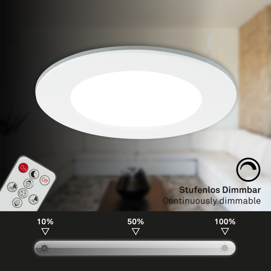 Briloner - CONJUNTO 3x Foco de encastrar de casa de banho LED com regulação LED/4,8W/230V 3000-6500K IP44 + controlo remoto