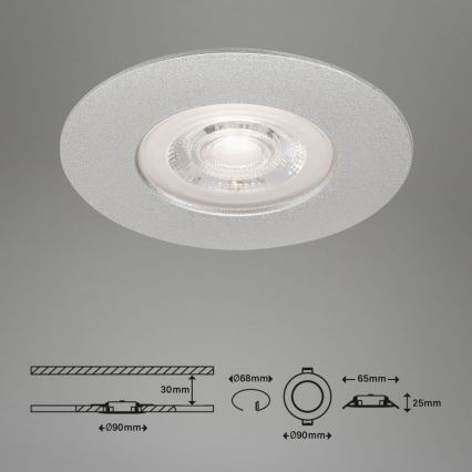 Briloner- CONJUNTO 3x Foco de encastrar de casa de banho LED LED/4,9W/230V IP44 prateado
