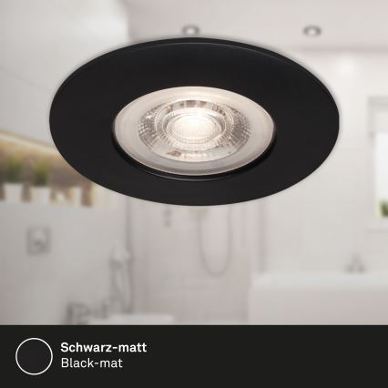 Briloner - CONJUNTO 3x Foco de encastrar de casa de banho LED LED/4,9W/230V IP44 preto