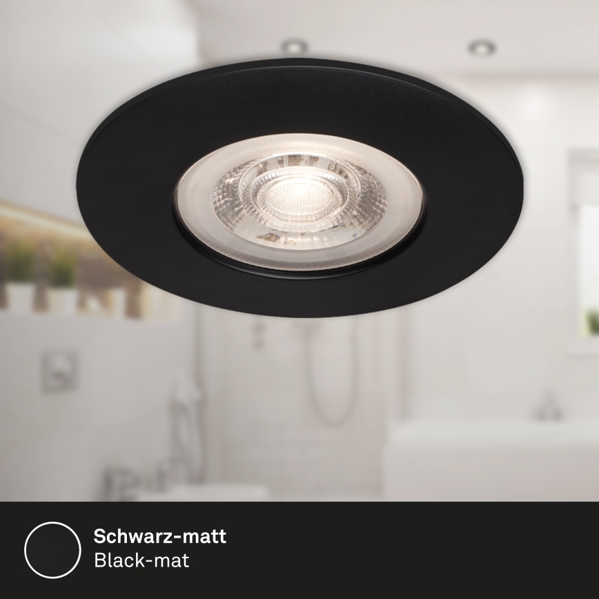 Briloner - CONJUNTO 3x Foco de encastrar de casa de banho LED LED/4,9W/230V IP44 preto