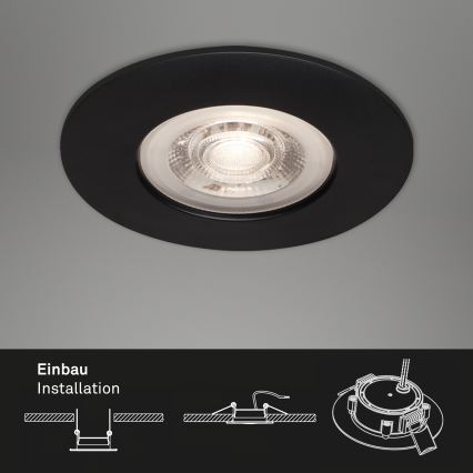 Briloner - CONJUNTO 3x Foco de encastrar de casa de banho LED LED/4,9W/230V IP44 preto