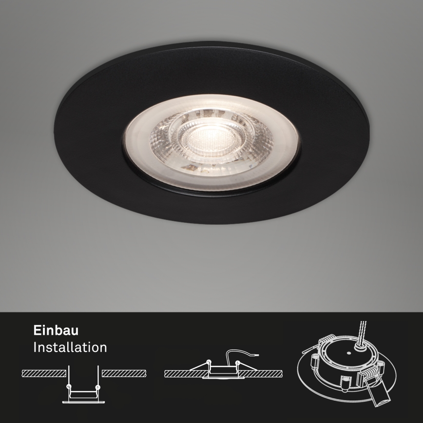 Briloner - CONJUNTO 3x Foco de encastrar de casa de banho LED LED/4,9W/230V IP44 preto