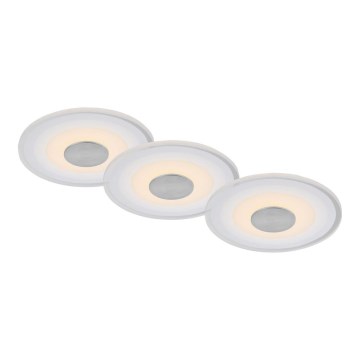 Briloner - CONJUNTO 3x Foco de encastrar de casa de banho LED LED/6W/230V IP44 cromado