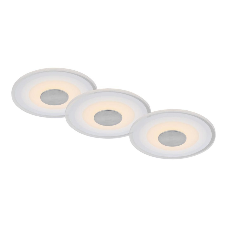Briloner - CONJUNTO 3x Foco de encastrar de casa de banho LED LED/6W/230V IP44 cromado