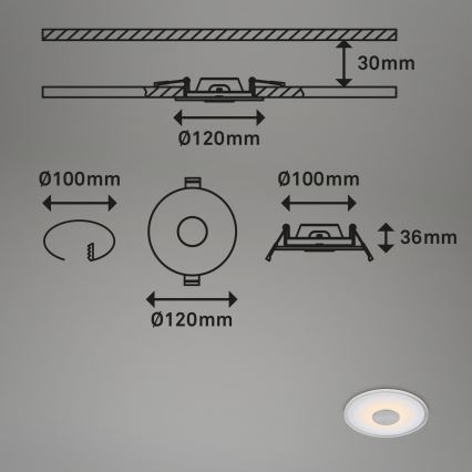 Briloner - CONJUNTO 3x Foco de encastrar de casa de banho LED LED/6W/230V IP44 cromado