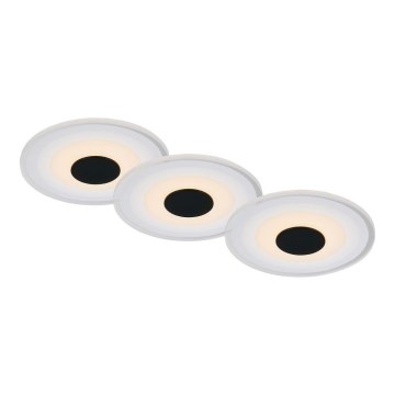 Briloner - CONJUNTO 3x Foco de encastrar de casa de banho LED LED/6W/230V IP44 preto