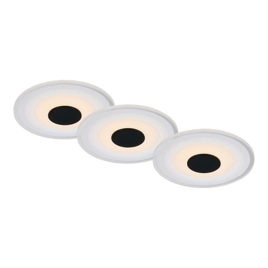 Briloner - CONJUNTO 3x Foco de encastrar de casa de banho LED LED/6W/230V IP44 preto