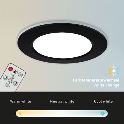 Briloner - CONJUNTO 3x Foco de encastrar de casa de banho LED com regulação LED/4,8W/230V 3000-6500K IP44 + controlo remoto