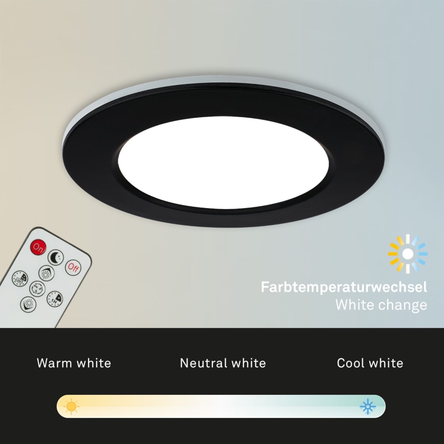 Briloner - CONJUNTO 3x Foco de encastrar de casa de banho LED com regulação LED/4,8W/230V 3000-6500K IP44 + controlo remoto