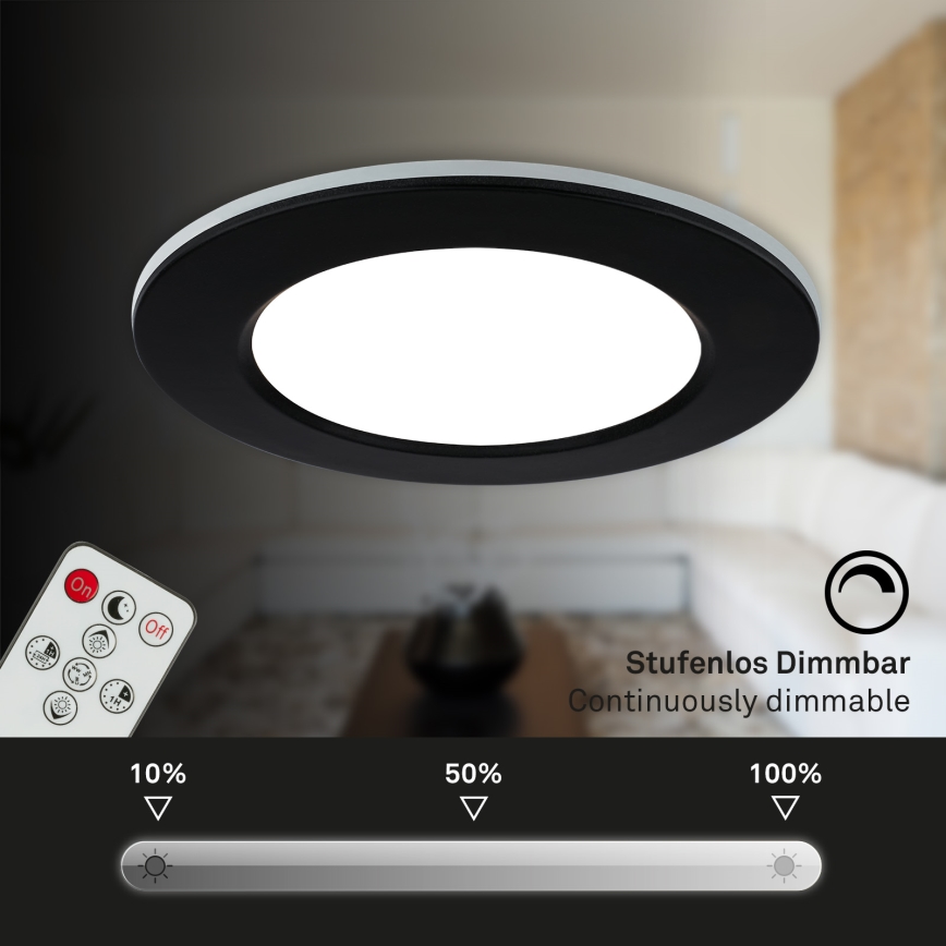 Briloner - CONJUNTO 3x Foco de encastrar de casa de banho LED com regulação LED/4,8W/230V 3000-6500K IP44 + controlo remoto