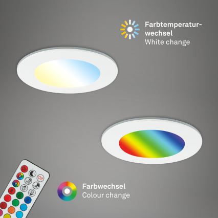 Briloner - CONJUNTO 3x RGBW Foco de encastrar de casa de banho LED com regulação LED/4,8W/230V 3000-6500K IP65 + controlo remoto