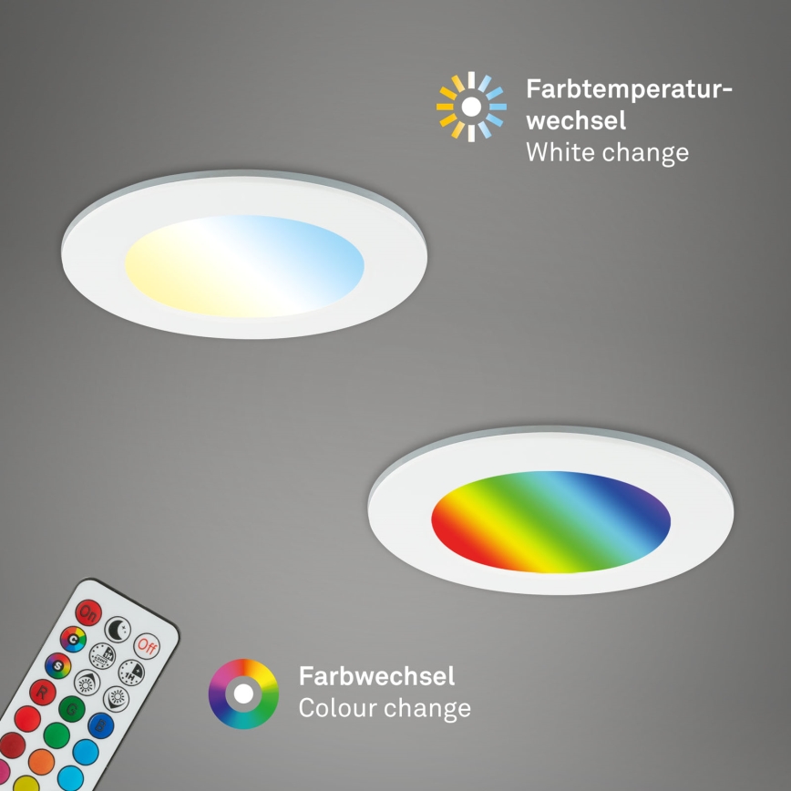 Briloner - CONJUNTO 3x RGBW Foco de encastrar de casa de banho LED com regulação LED/4,8W/230V 3000-6500K IP65 + controlo remoto