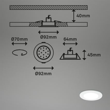 Briloner - CONJUNTO 3x RGBW Foco de encastrar de casa de banho LED com regulação LED/4,8W/230V 3000-6500K IP65 + controlo remoto