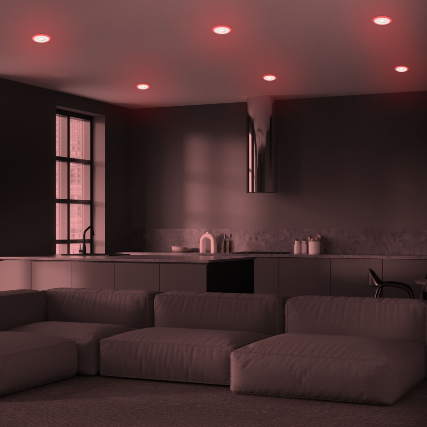 Briloner - CONJUNTO 3x LED RGBW Foco de encastrar de casa de banho com regulação LED/5W/230V 3000-6500K IP44 + controlo remoto