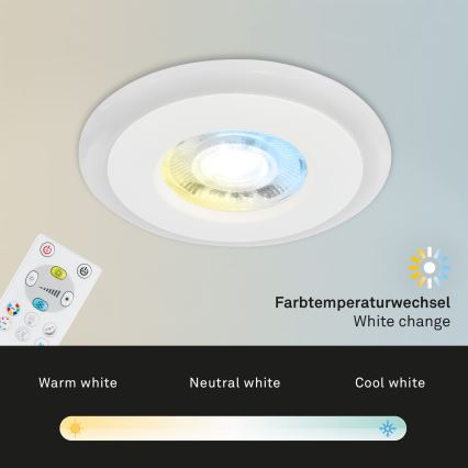 Briloner - CONJUNTO 3x LED RGBW Foco de encastrar de casa de banho com regulação LED/5W/230V 3000-6500K IP44 + controlo remoto
