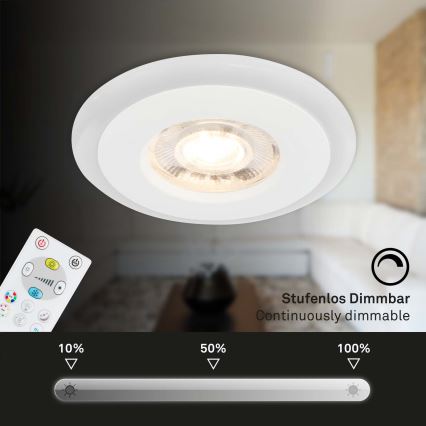 Briloner - CONJUNTO 3x LED RGBW Foco de encastrar de casa de banho com regulação LED/5W/230V 3000-6500K IP44 + controlo remoto