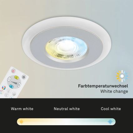 Briloner - CONJUNTO 3x LED RGBW Foco de encastrar de casa de banho com regulação LED/5W/230V 3000-6500K IP44 + controlo remoto